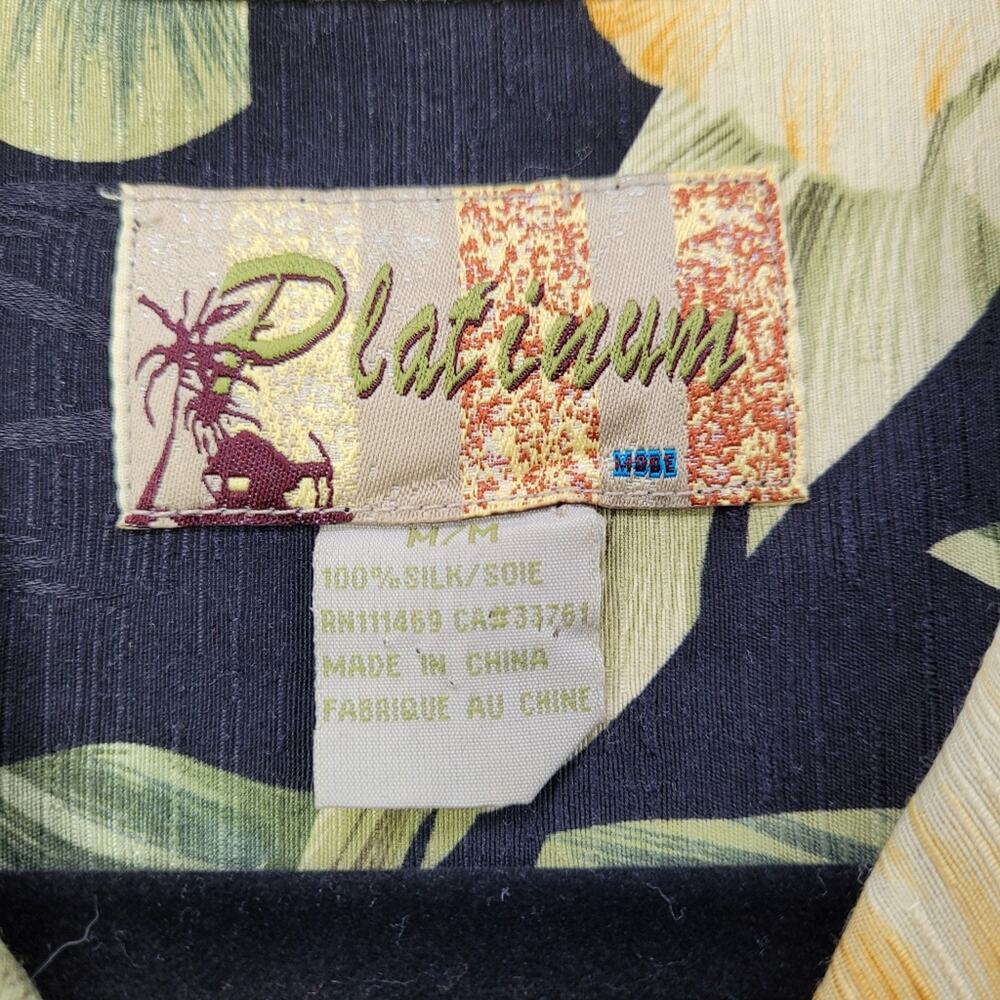 Platinum Tropical Floral Silk Shirt size Medium - Picture 11 of 13